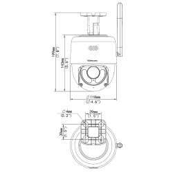 3MP PT-23-40WAL WiFi PT Kamera, IR+White LED, mic+speaker